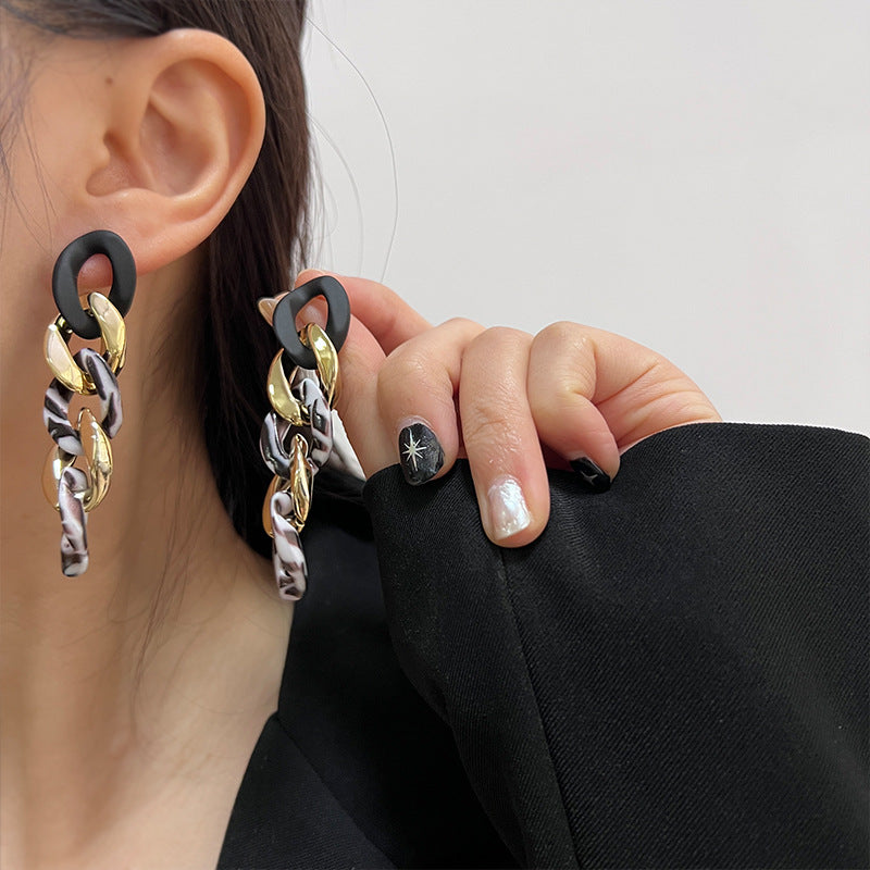 Retro Circle Zebra Print Leopard Elegant Earrings