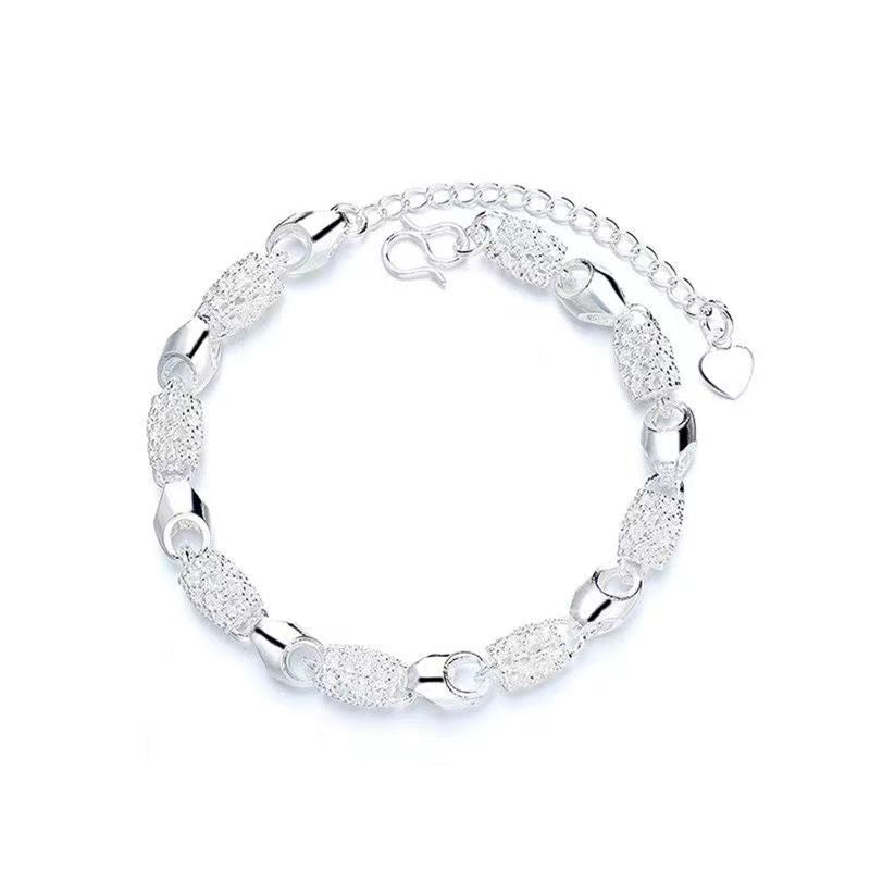 Sier-plated Hollow Exquisite Female Copper Alloy Bracelets