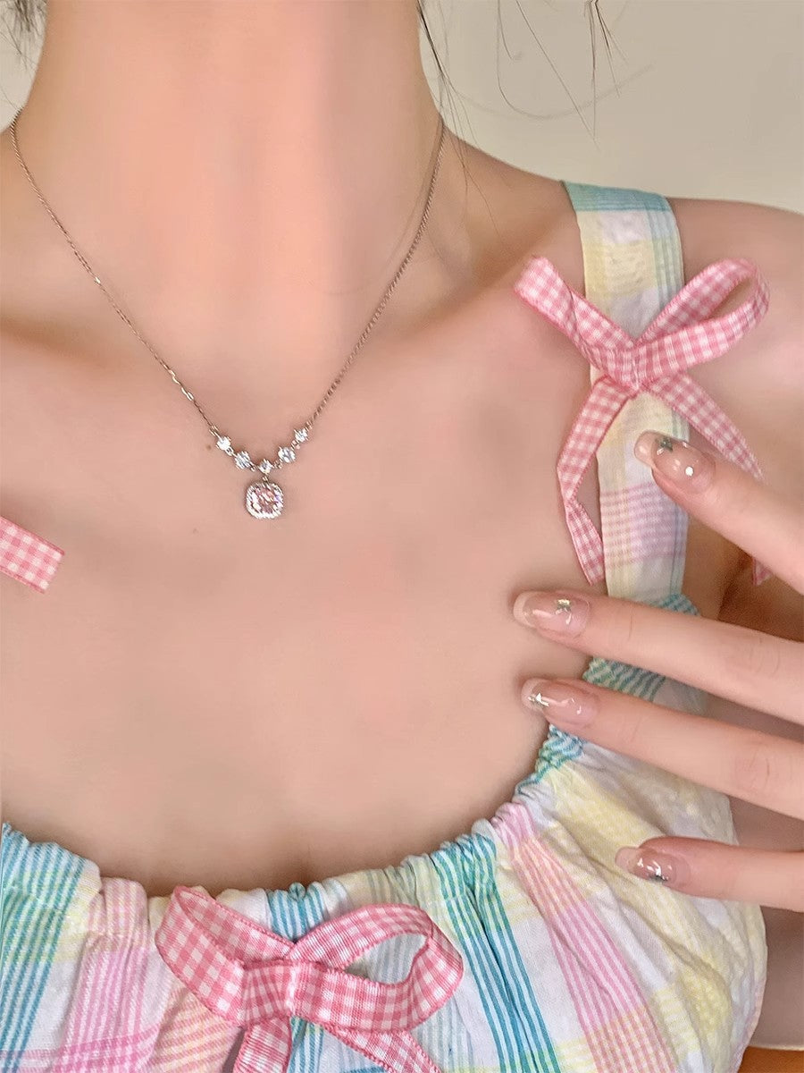 Women's Light Luxury Square Diamond For Design High-grade Clavicle Chain Necklaces
