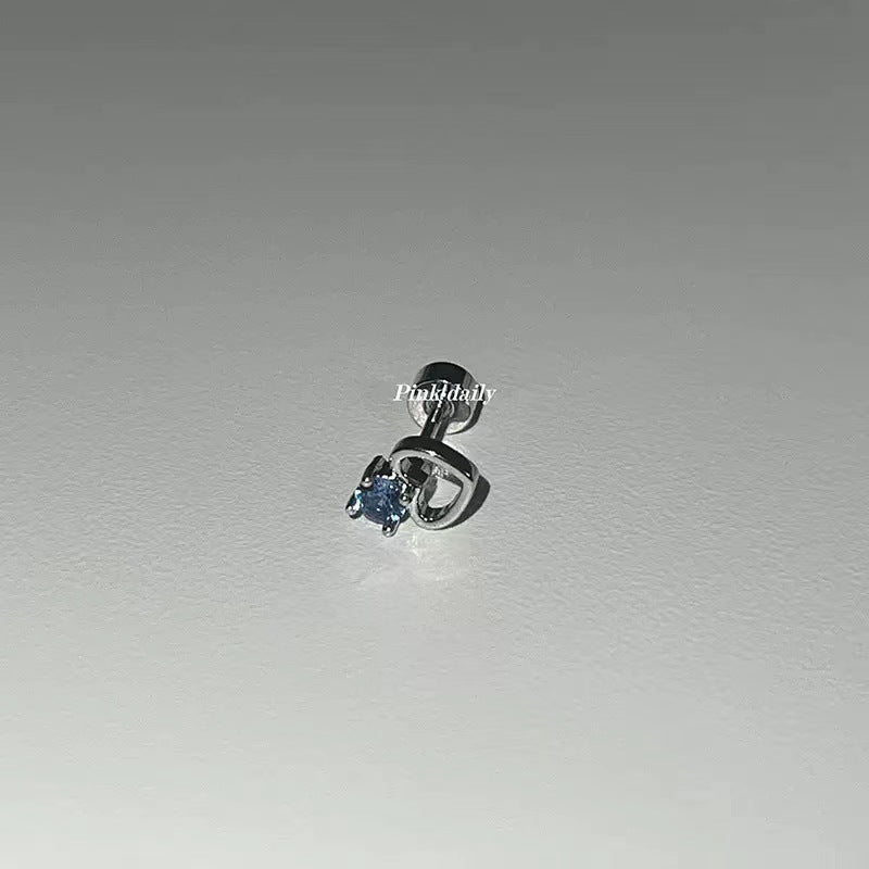 Bone Nail Cold Atmosphere Titanium Steel Tightening Buckle Earrings