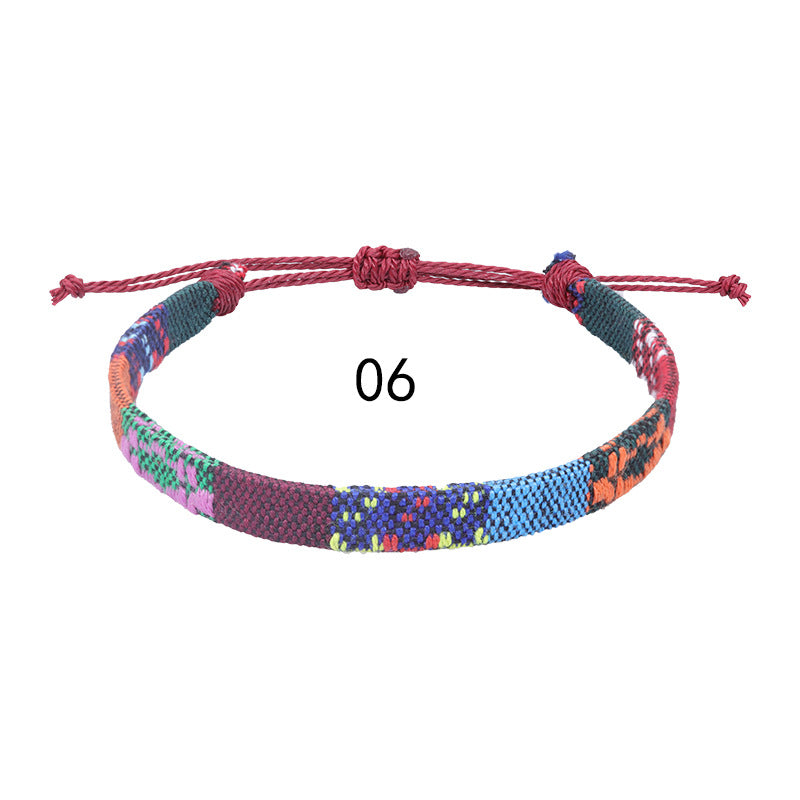 Style Cotton Linen Woven Fabric Carrying Bracelets