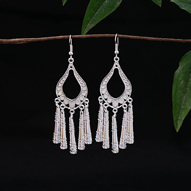 Sier Family Minority Ethnic Style Tourist Attractions Earrings