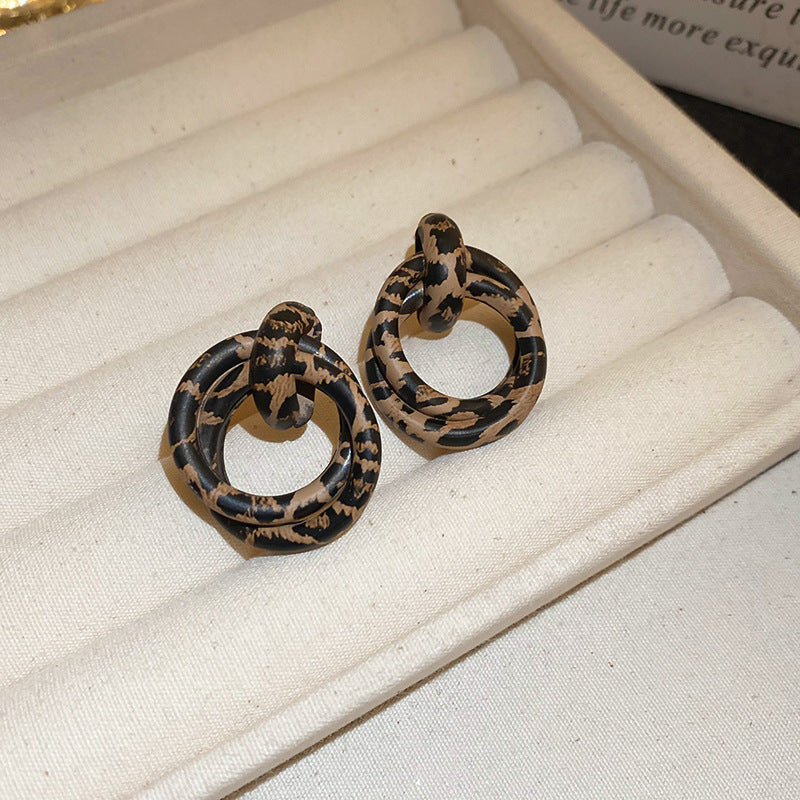 Leopard Print Artificial Leather Ear Fabulous Earrings