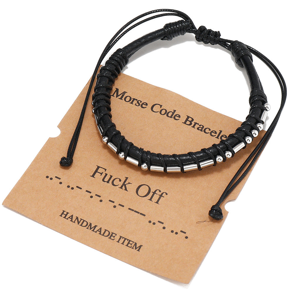 Men's Moss Password Stainless Steel Simple Retro Bracelets