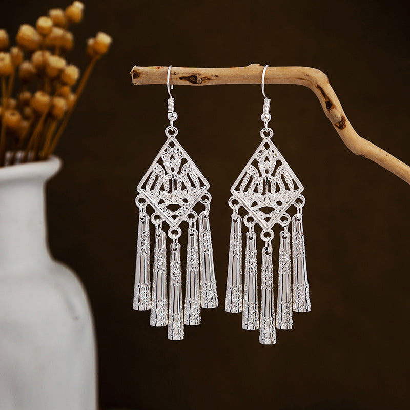 Sier Family Minority Ethnic Style Tourist Attractions Earrings