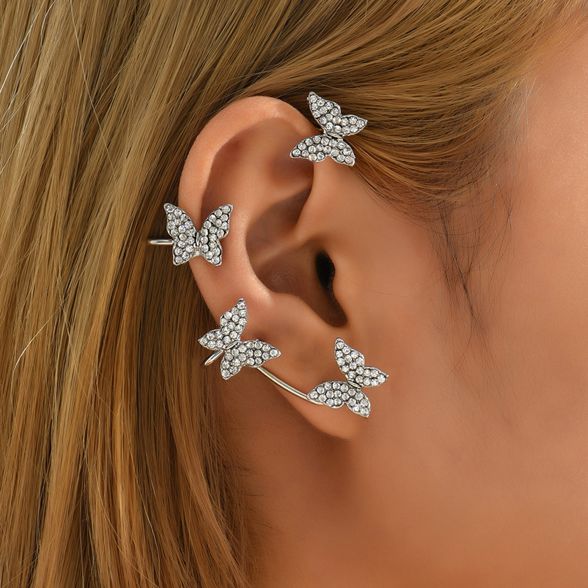 Korean Style Tassel Rhinestone Pearl Ear Hook Earrings