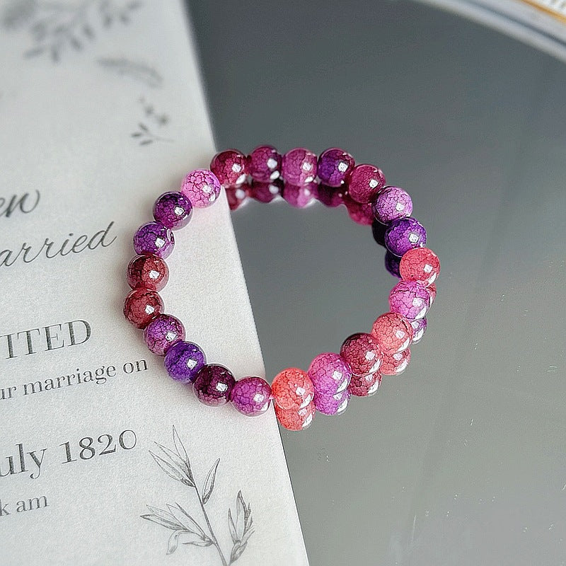 Purple Crystal Female Pliable Temperament Rosary Decompression Hand Bracelets