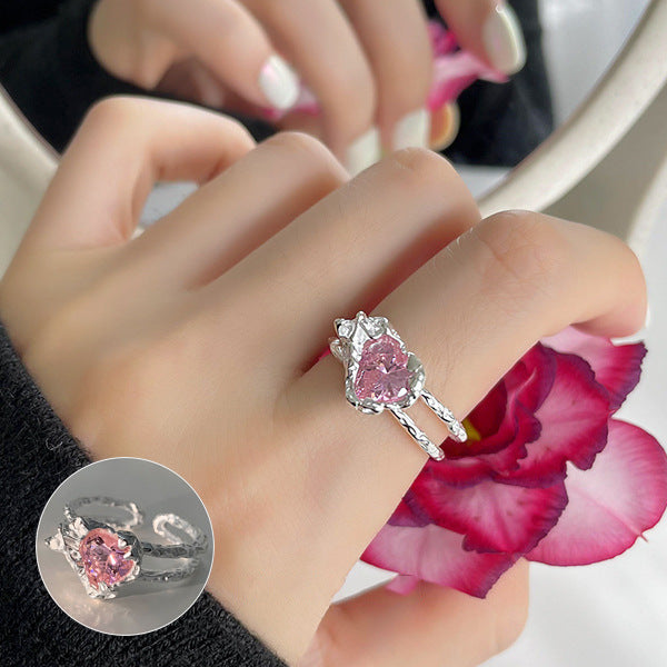Women's Sugar Retro Fashion Geometry Pattern V-shaped Open Hip Hop Rings