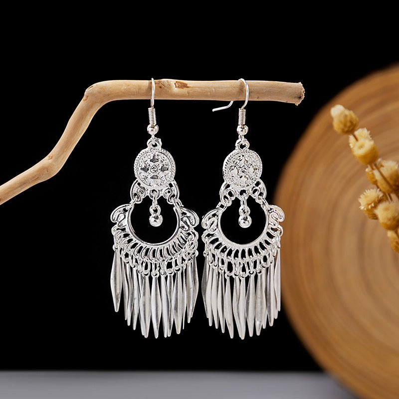 Sier Family Minority Ethnic Style Tourist Attractions Earrings
