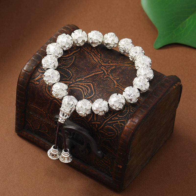 Women's & Men's Rosary Vintage Lotus Round Beads Buddha Bracelets