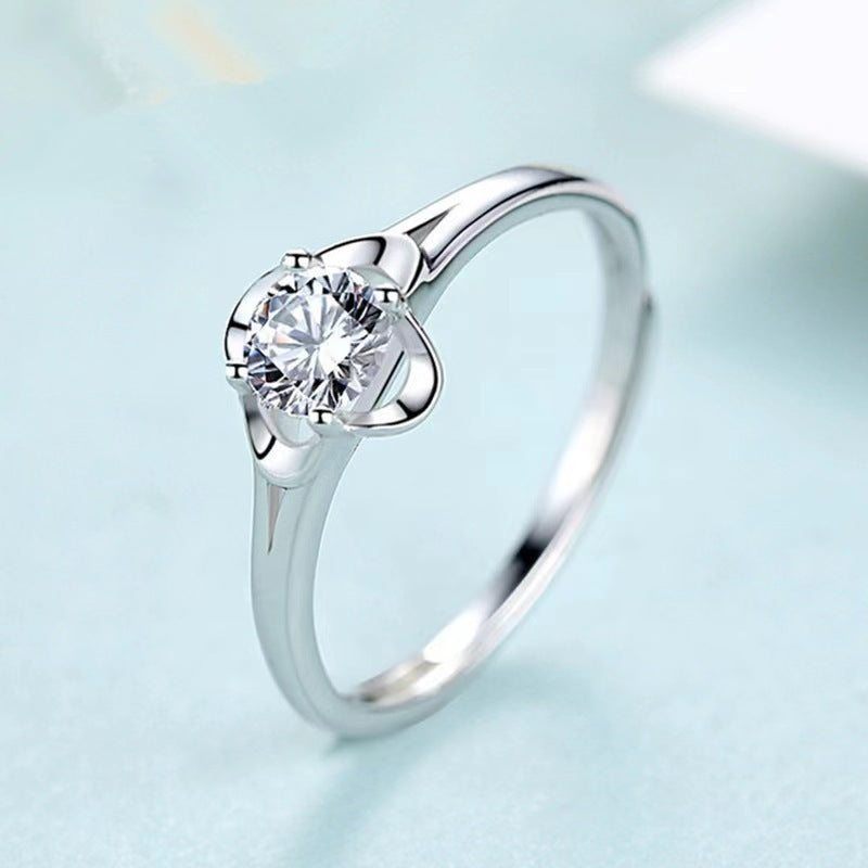 Live Broadcast Sier Moissanite Female Karat Rings