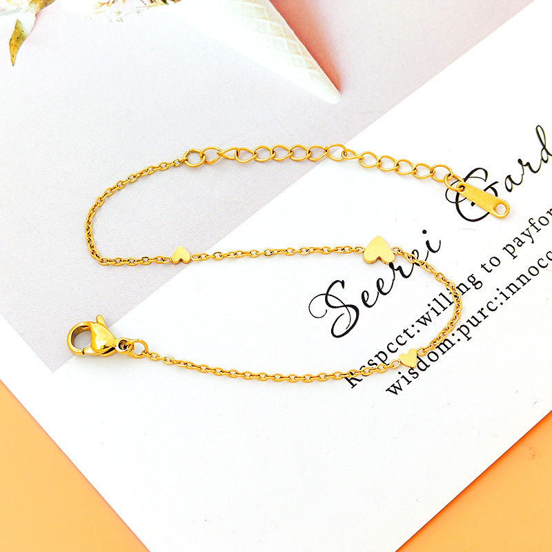 Heart Titanium Jewelry Steel Gold-plated Fashion Bracelets