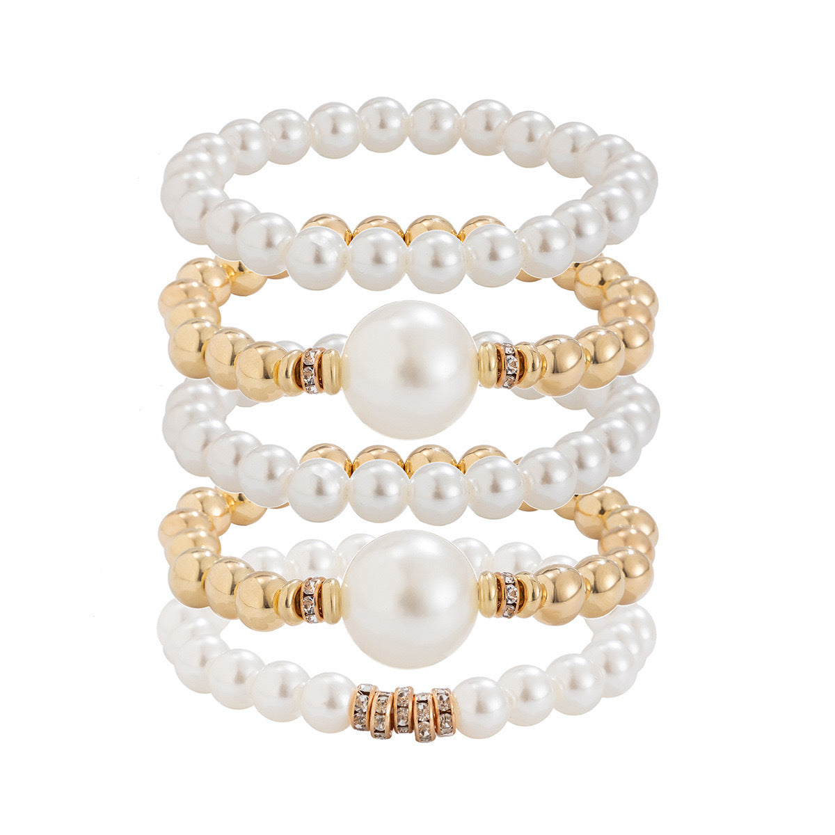 Exaggerated Pearl Twin Suit Temperament Big Bracelets