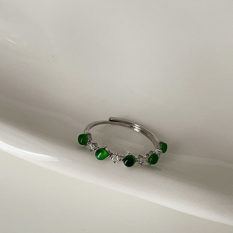 Feeling Chalcedony Gourd Water Drop Female Rings