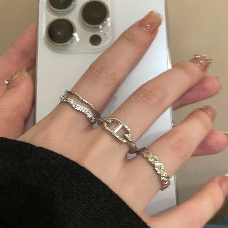 Cold Wind Temperament Wild Couple Index Rings