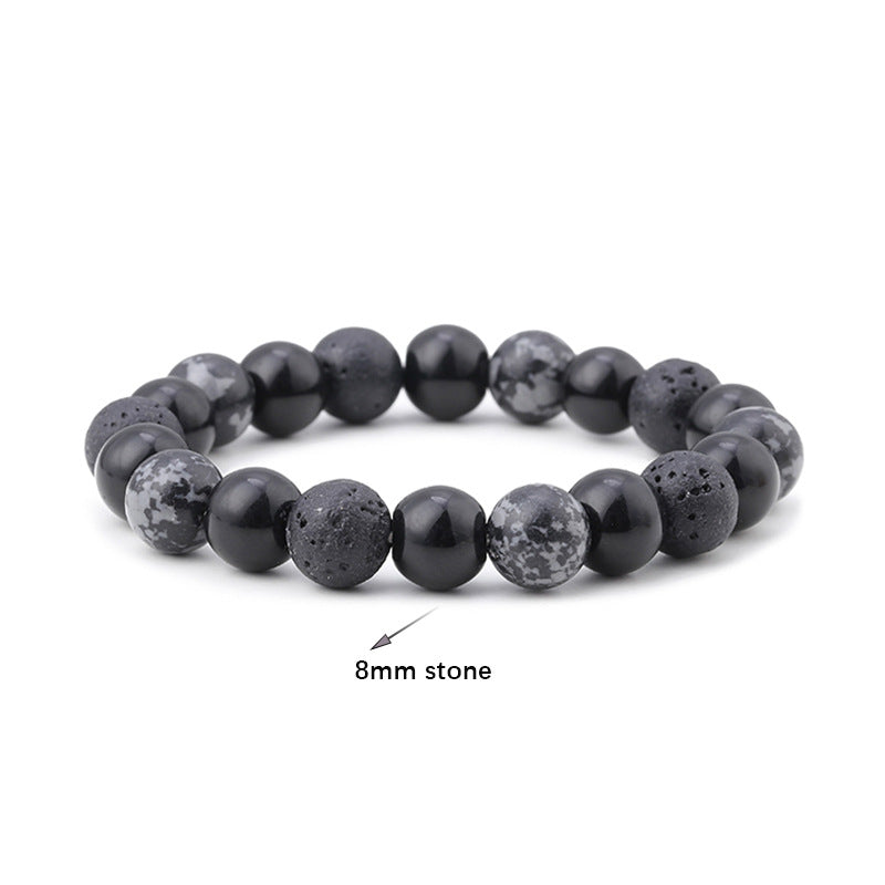Women's Cold Door Magnetic Suction Couple Retro Style Obsidian Bracelets