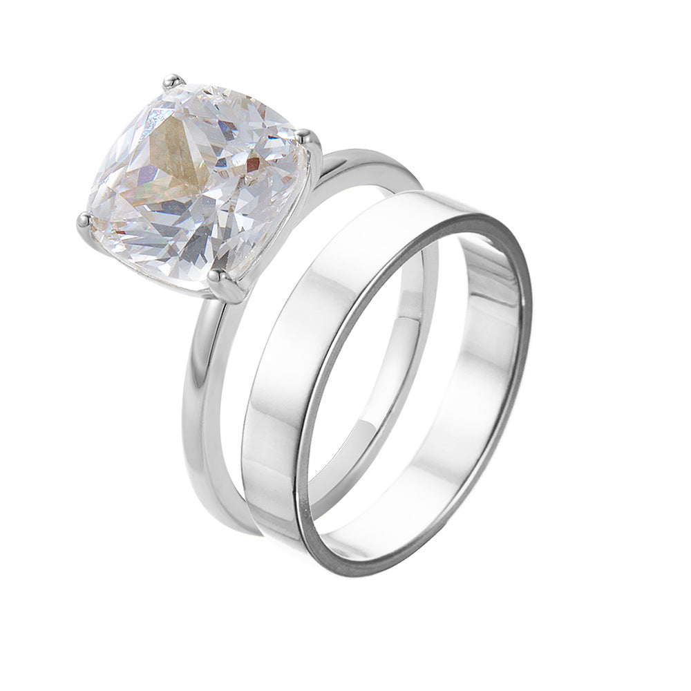 Sterling Sier Temperament Ladies Three-piece Set Rings