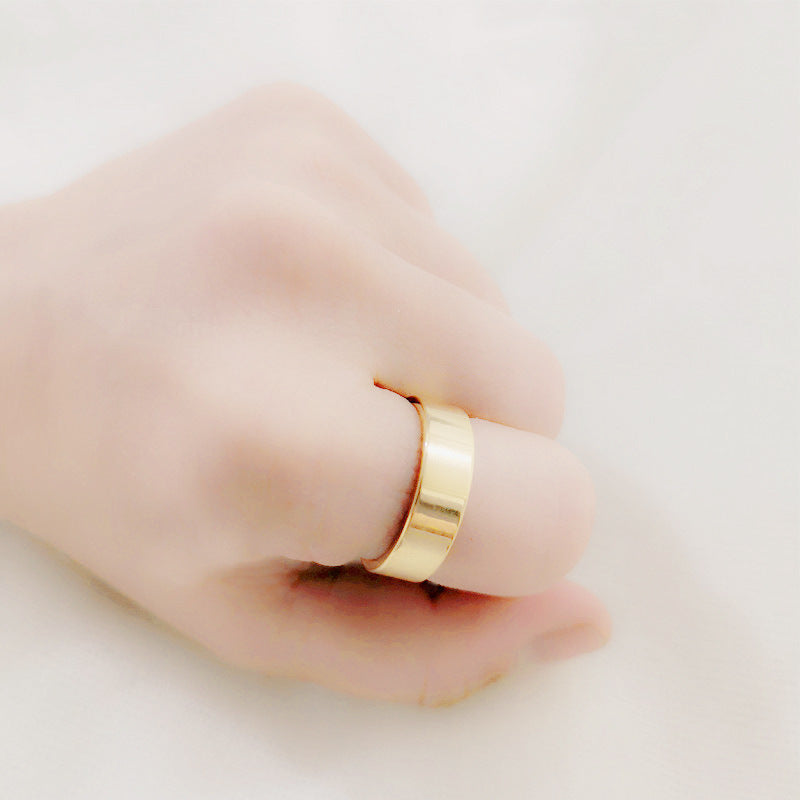 Korean Style Titanium Steel Simple Ornament Light Rings
