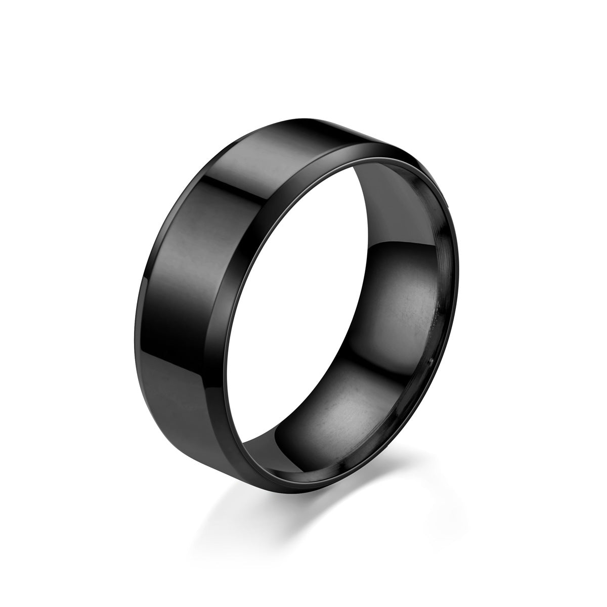 Steel Titanium Ornament Simple Glossy Mirror Rings