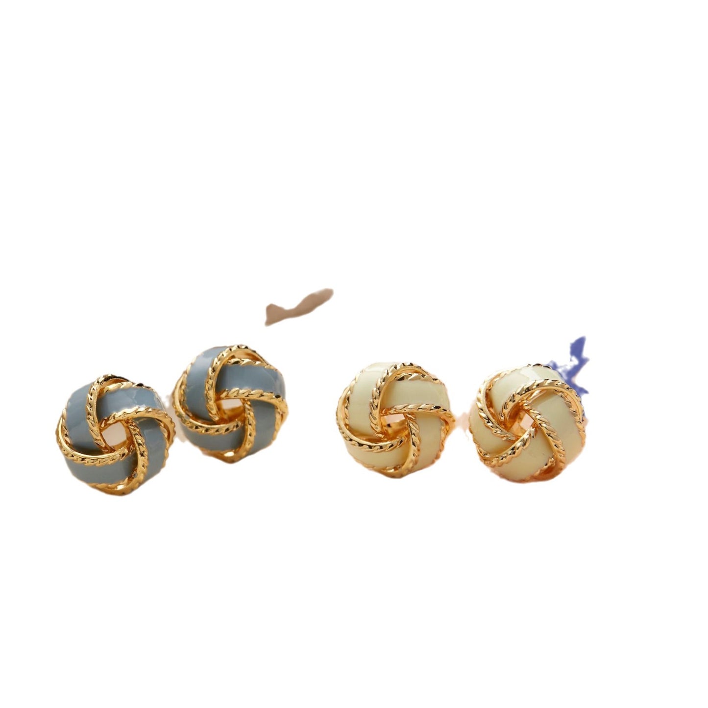 Blue Niche French Retro High-grade Truelove Knot Ear Earrings