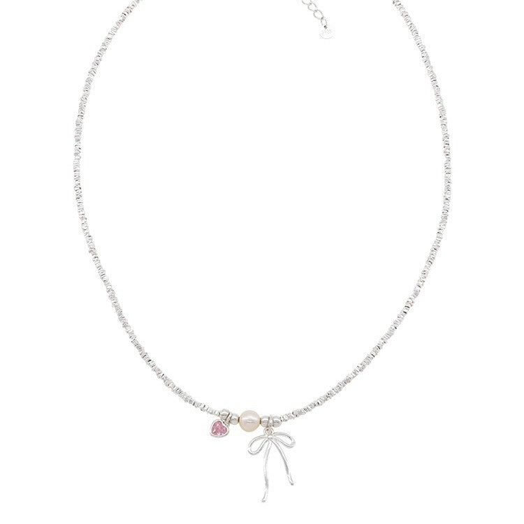 Women's Pink Diamond Pearl Small Pieces Of Sier Accessories Necklaces