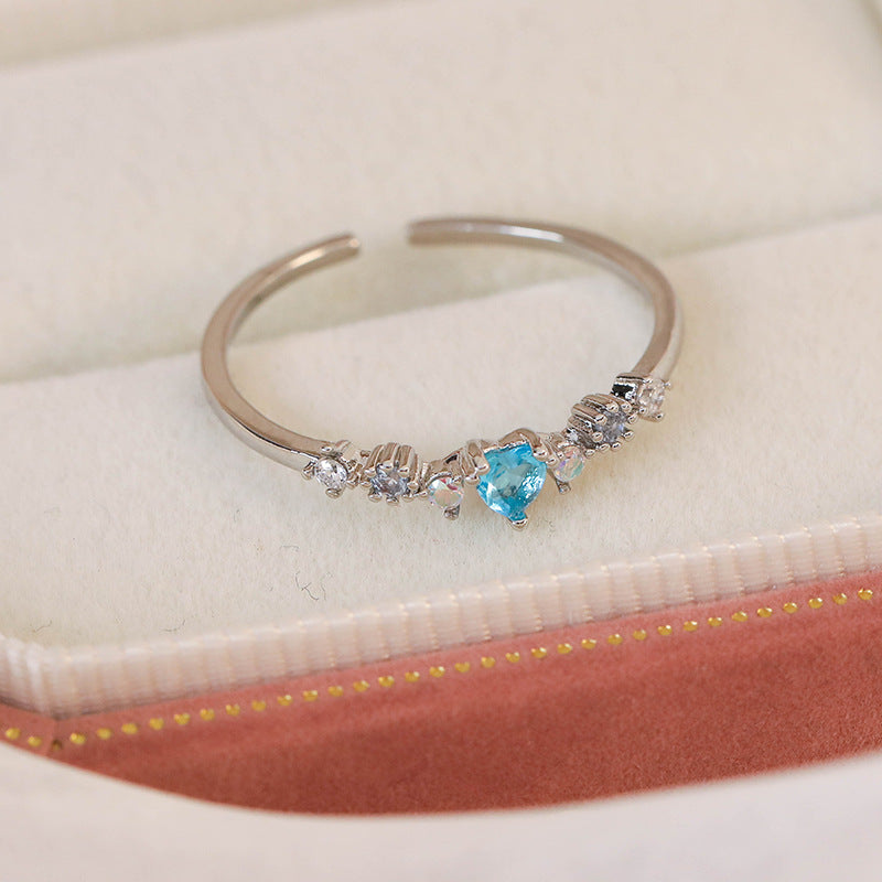 Micro Inlaid Zircon Niche Design Adjustable Rings