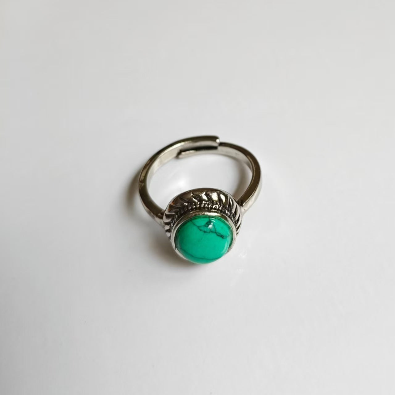 Unisex Imitation Turquoise Open Adjustable Ornament Rings