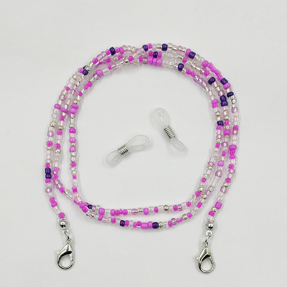 Mask Lanyard Glass Beads Eyeglasses Chain Necklaces