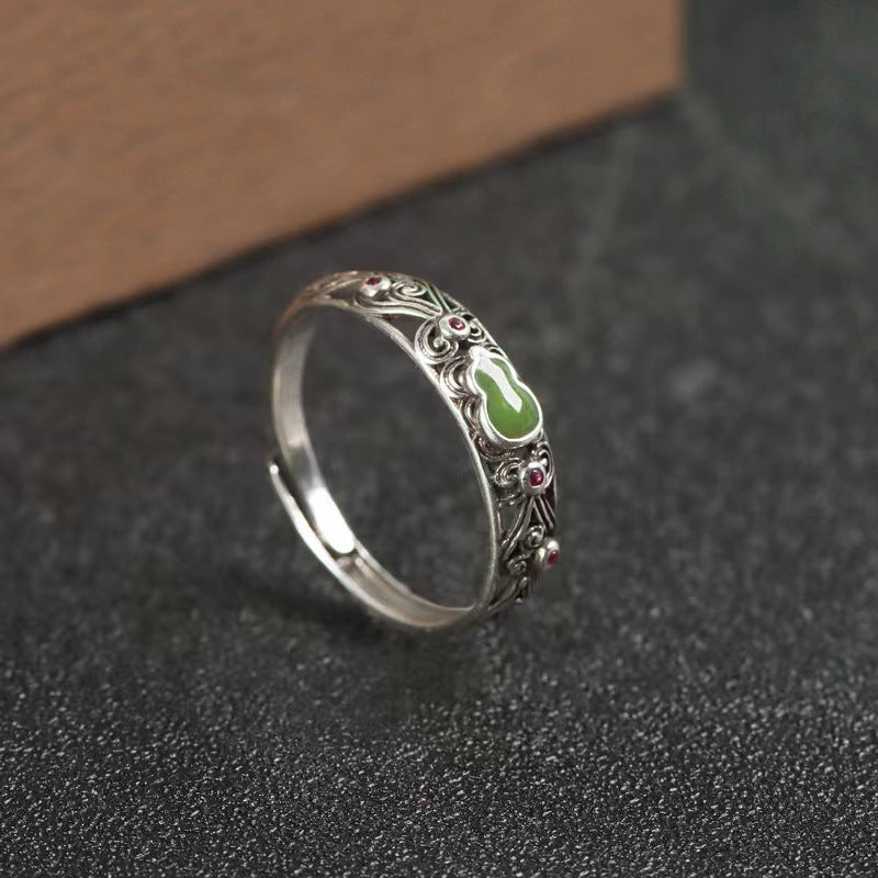 Women's & Men's Lu Safety Gourd Retro Distressed Opening Rings