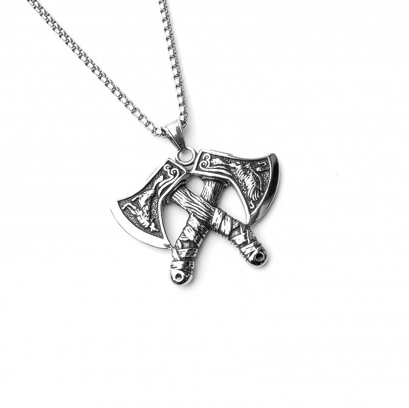 Men's Fashion Titanium Steel Double Snake Trendy Necklaces
