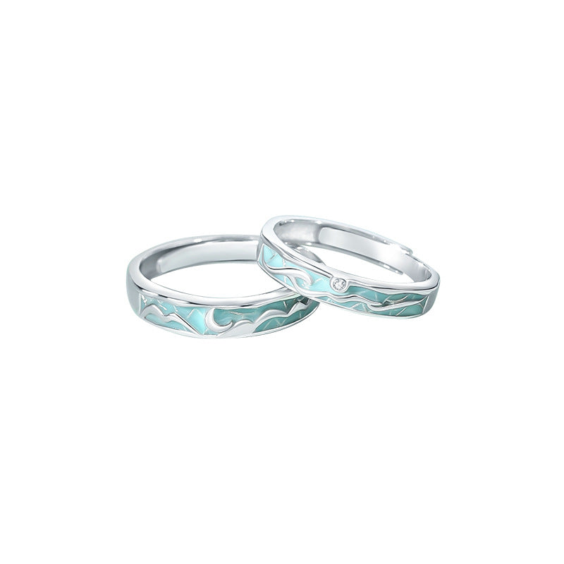 Misty Rain Couple Sterling Sier National Rings