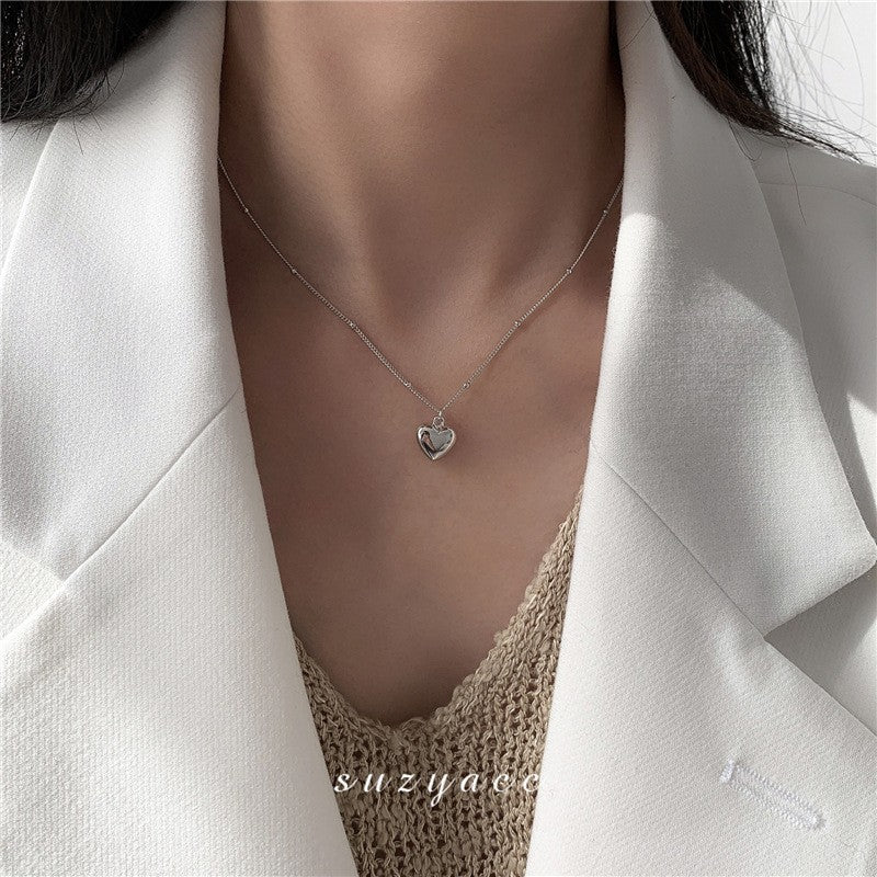 Cold Style Peach Heart Clavicle Chain Necklaces