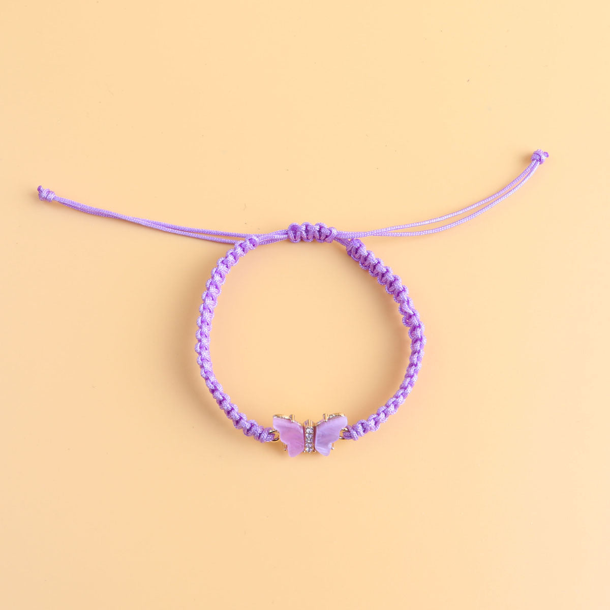 Black White Butterfly Flat Knot Hand-woven Bracelets