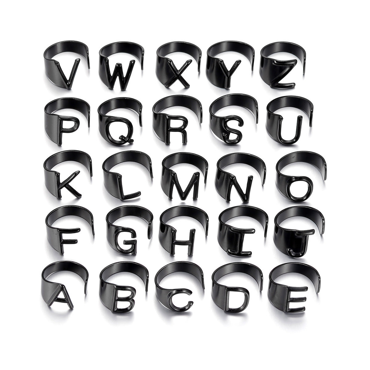 Jewelry English Letters Opening Titanium Steel Rings
