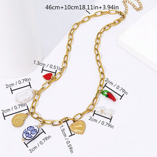 Women's Conch Ocean Style Heart-shaped Free Clavicle Necklaces