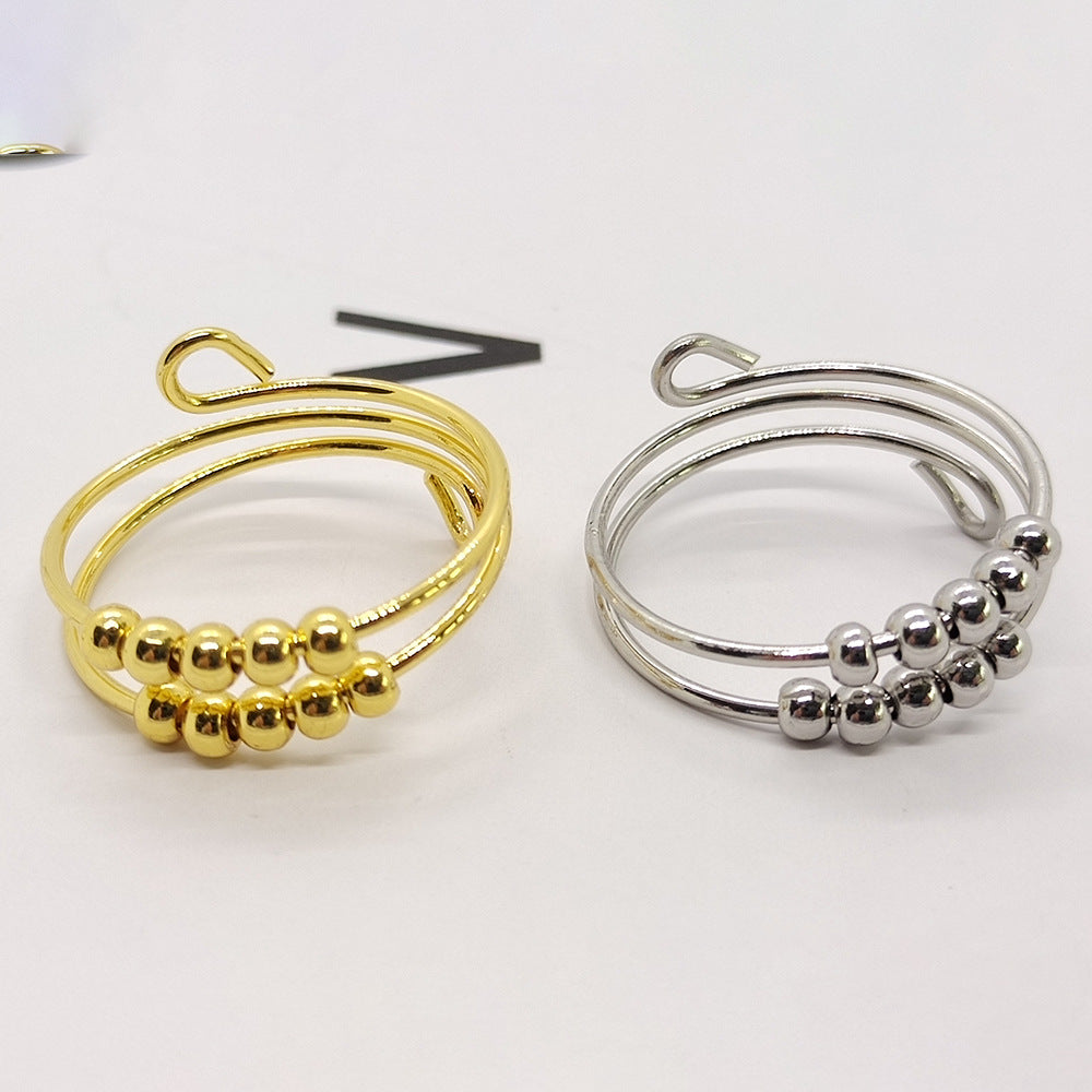 Open Adjustable Decompression Stainless Steel Anxiety Rings