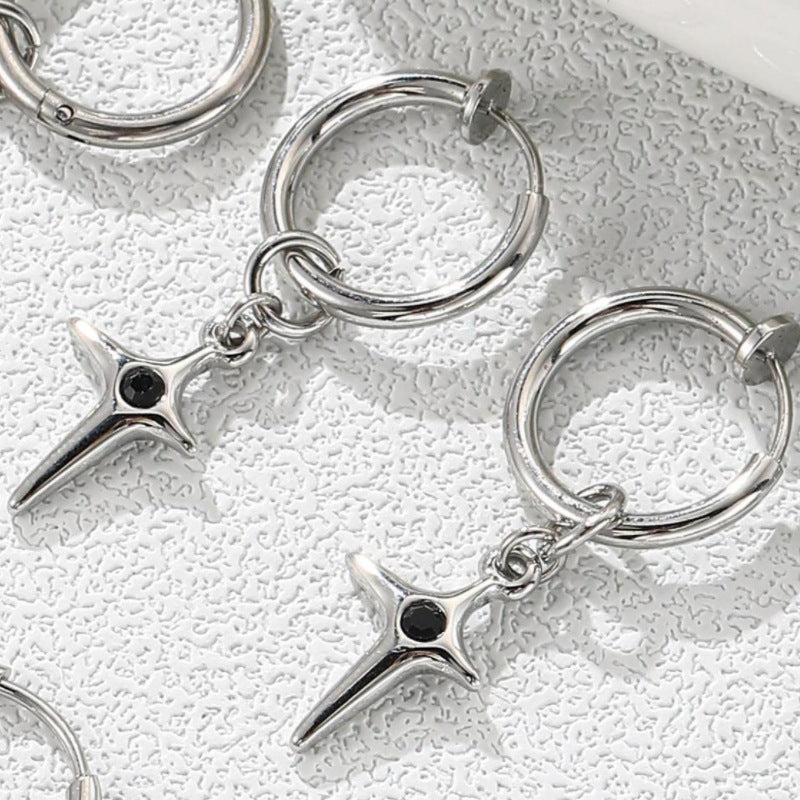Women's & Men's Steel Ear Asterism Cold Style High-grade Sweet Earrings