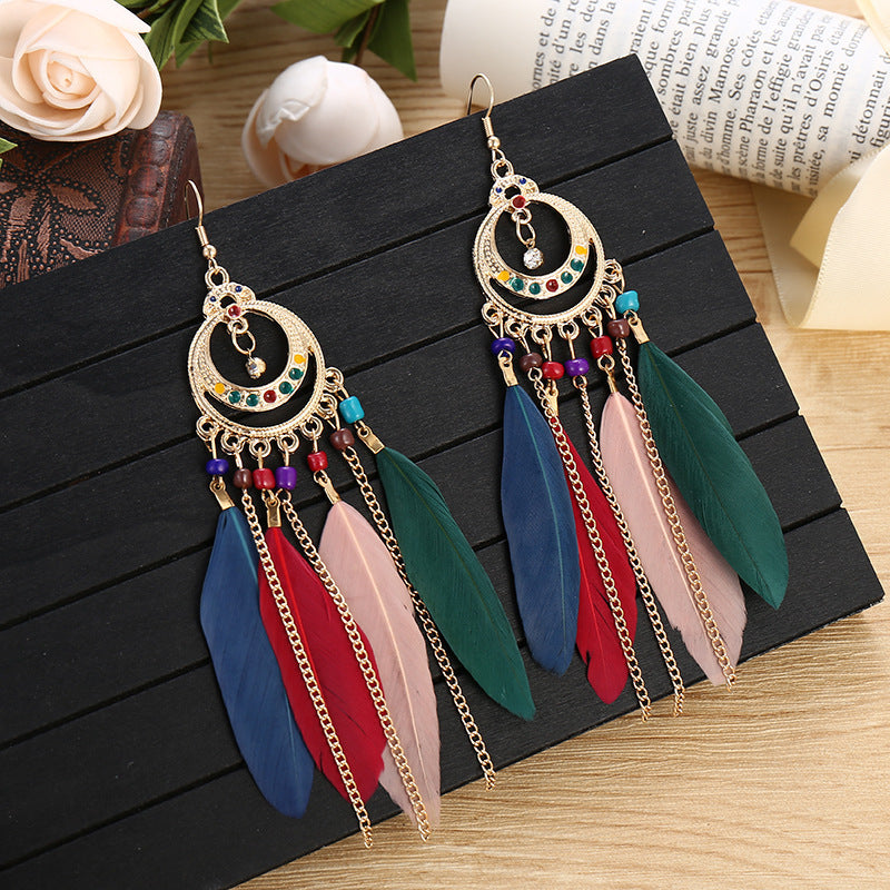 Feather Long Ethnic Style Jewelry Your Earrings