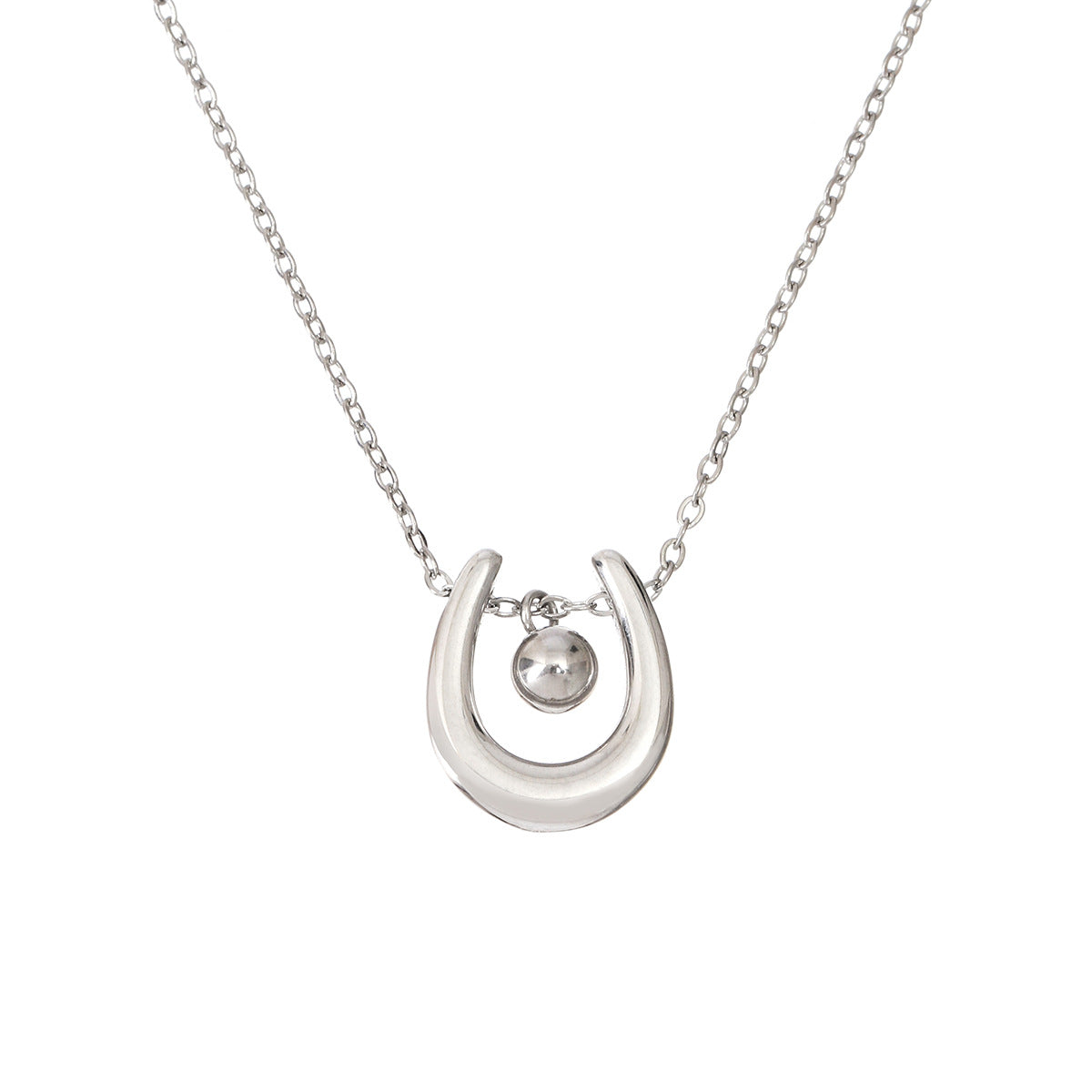 Women's Gold Cross Chain Golden Balls U-shaped Necklaces