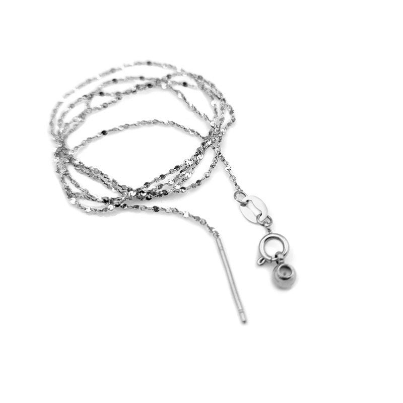 Needle Chain Box Cross Flash Beads Starry Necklaces