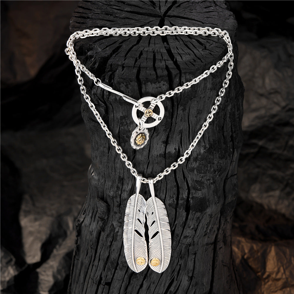 Style Sterling Sier Feather Thai Trendy Pendants