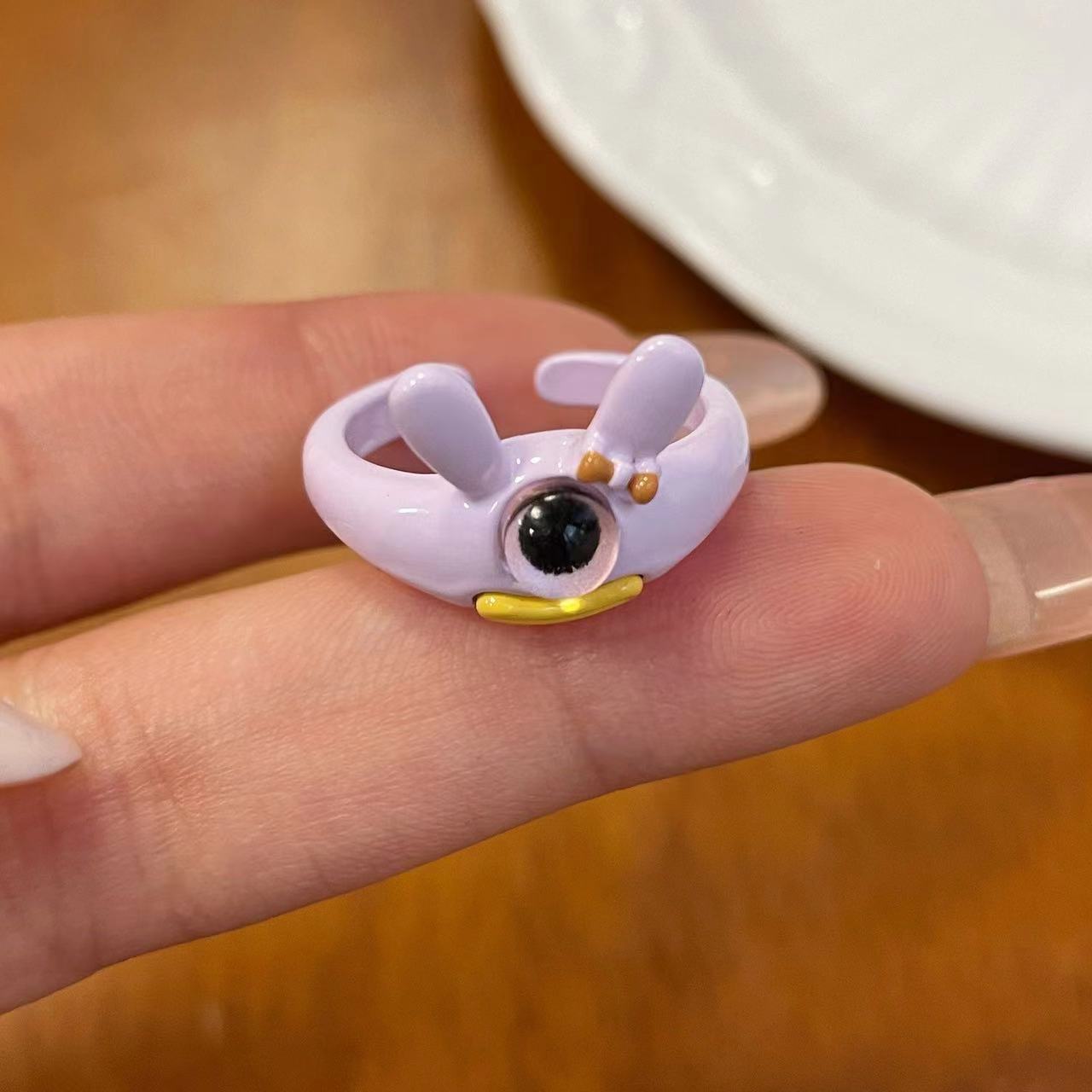 Dripping Open Personality Sausage Mouth Funny Little Monster Rings