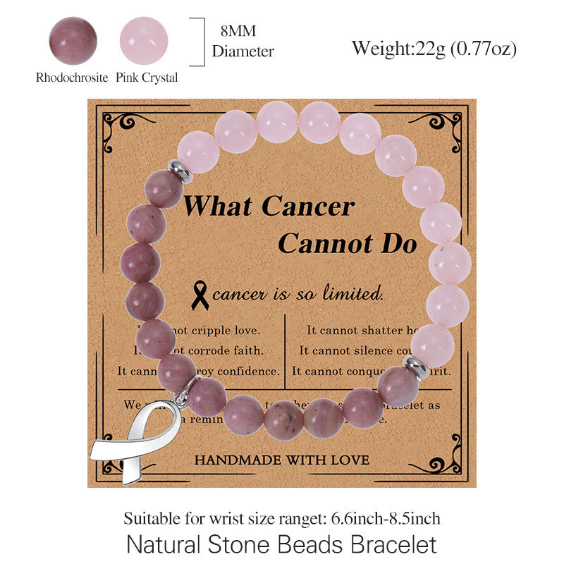 Classy Pink Crystal Rhodochrosite Ribbon Bow Bracelets