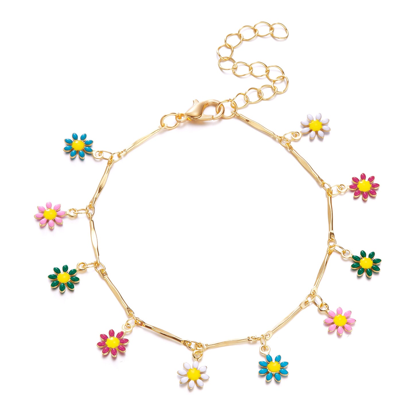 Colorful Oil Little Daisy Flower Fashion Bracelets