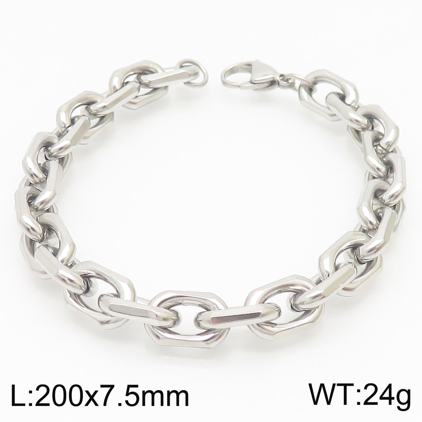 Men's Power Style Personalized Black Plated Edging Bracelets