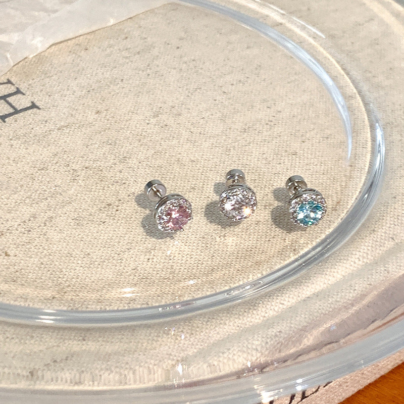 Bone Nail Screw Flat Ear Pin Female Temperament Earrings