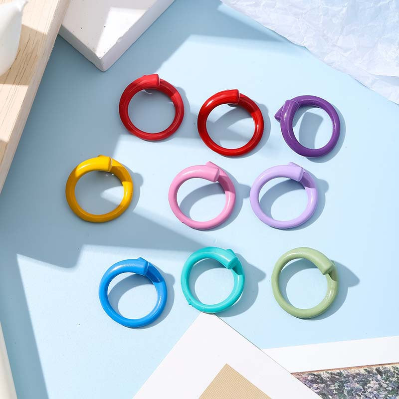 Personality Fashion Macaron Color Design Sense Rings