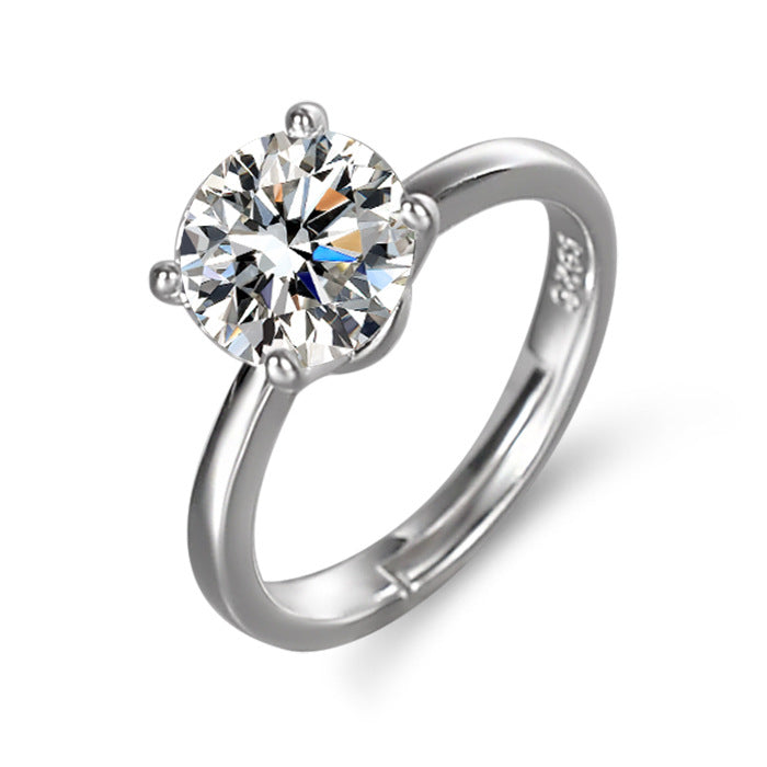 Women's Single Diamond Extended Arm Simulation Moissanite Rings