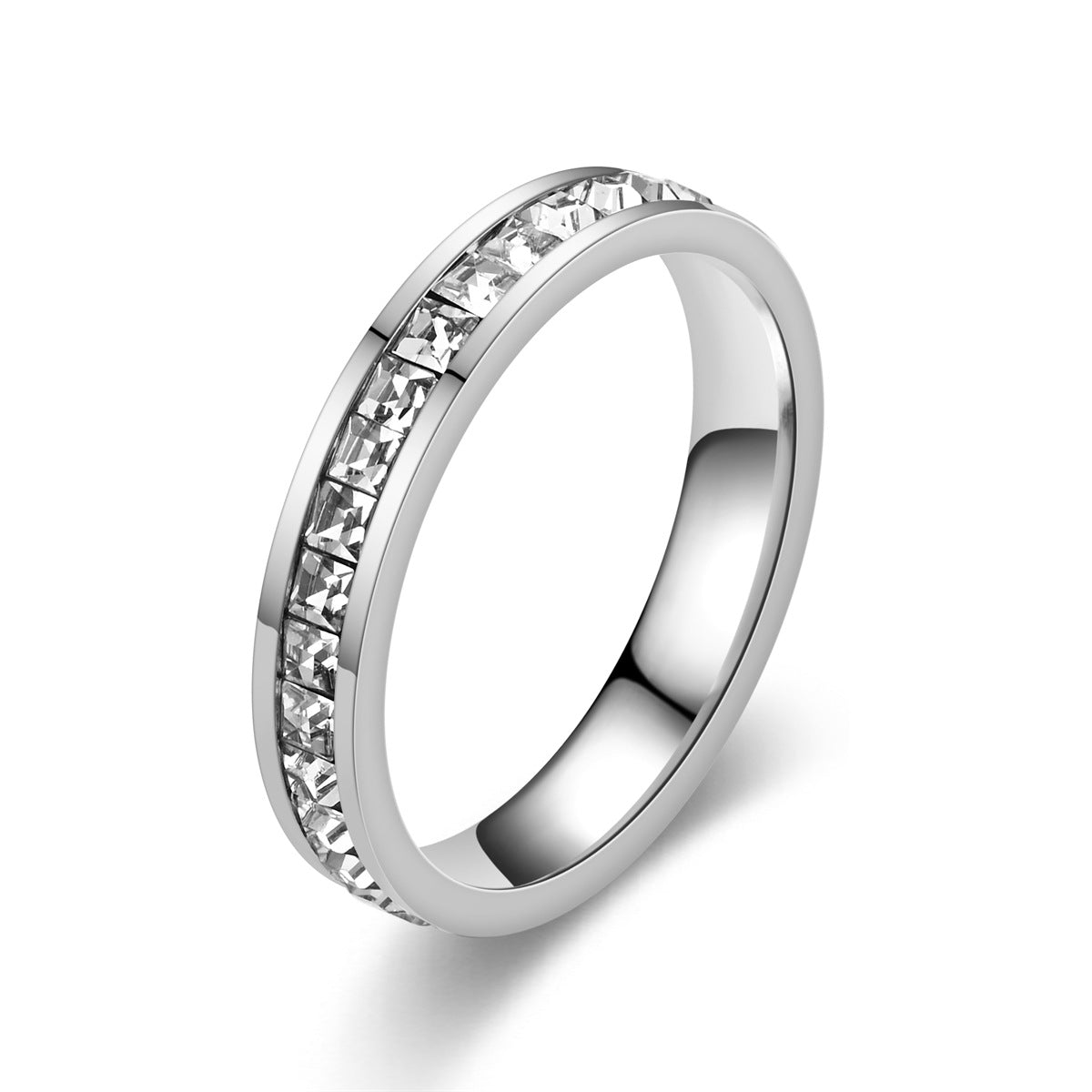 Niche Small Square Diamond Full Starry Rings