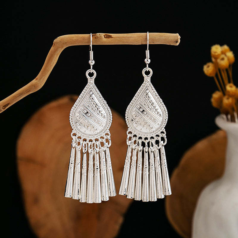 Sier Family Minority Ethnic Style Tourist Attractions Earrings